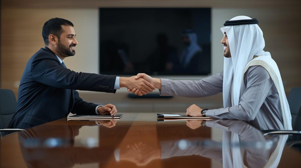 Indian Official and Dubai Official Shaking Hands | ASPL